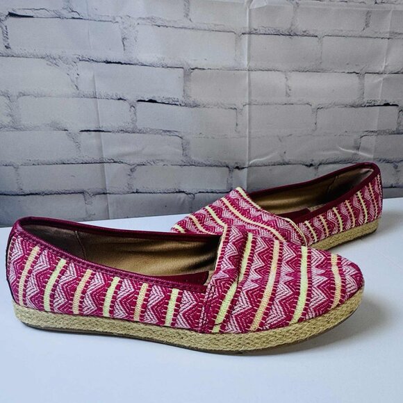 b.ø.c. Born Concept Espadrille Flats | Size 7.5M | Red & Yellow Aztec Print - Picture 3 of 10